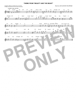 page one of Theme from Beauty And The Beast (Lead Sheet / Fake Book)