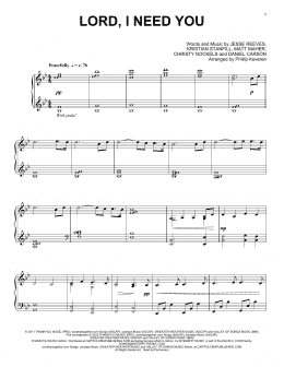 page one of Lord, I Need You (arr. Phillip Keveren) (Piano Solo)
