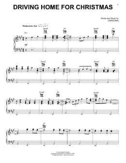 page one of Driving Home For Christmas (Piano, Vocal & Guitar Chords (Right-Hand Melody))