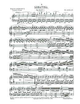 page one of Sonatina In C Major, Op. 20, No. 1 (Piano Solo)