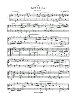 page one of Sonatina In C Major, Op. 36, No. 1 (Piano Solo)