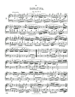 page one of Sonatina In G Major, Op. 36, No. 2 (Piano Solo)