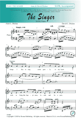 page one of The Singer (SATB Choir)