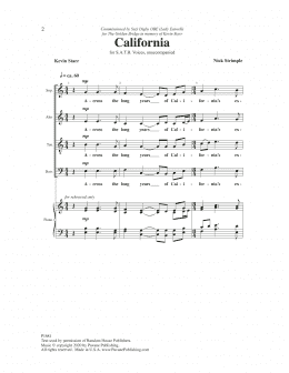 page one of California (SATB Choir)