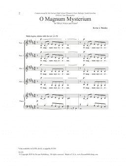 page one of O Magnum Mysterium (SSAA Choir)