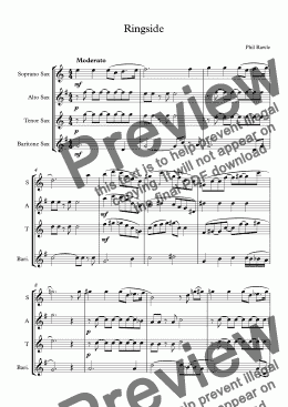 page one of Ringside - Saxophone Quartet