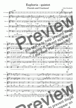 page one of Euphoria (brass quintet)