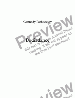 page one of Bodiadance