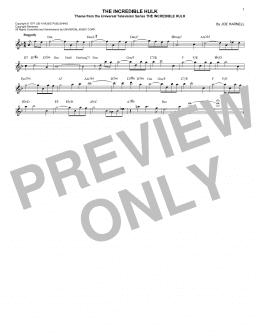 page one of The Incredible Hulk (Lead Sheet / Fake Book)
