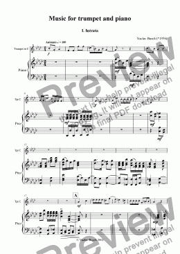 page one of Music for trumpet and piano