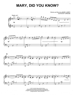 page one of Mary, Did You Know? (Piano Solo)