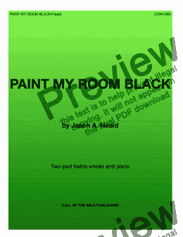 page one of "Paint My Room Black" for 2-part treble choir