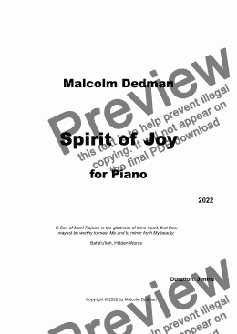 page one of Spirit of Joy