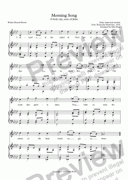 page one of Morning Song (86.86.86) (O holy city, seen of John) - Reharmonization, with descant