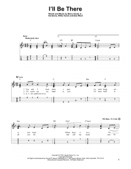page one of I'll Be There (Easy Ukulele Tab)