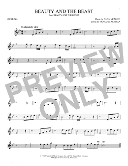 page one of Beauty And The Beast (Ocarina)