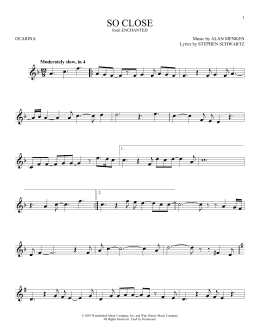 page one of So Close (from Enchanted) (Ocarina)