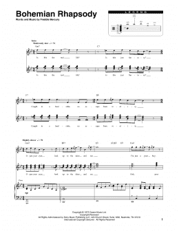 page one of Bohemian Rhapsody (Transcribed Score)