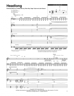 page one of Headlong (Transcribed Score)