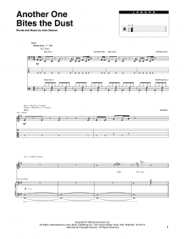 page one of Another One Bites The Dust (Transcribed Score)