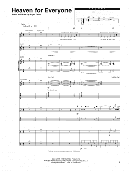 page one of Heaven For Everyone (Transcribed Score)