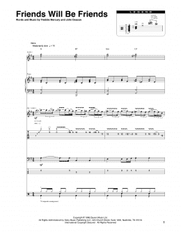 page one of Friends Will Be Friends (Transcribed Score)