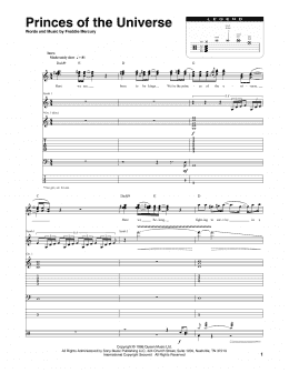 page one of Princes Of The Universe (Transcribed Score)