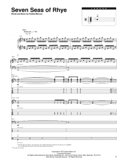 page one of Seven Seas Of Rhye (Transcribed Score)