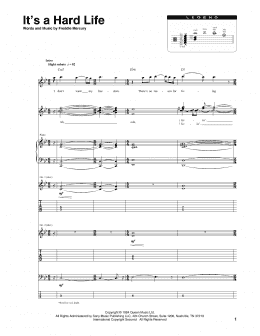 page one of It's A Hard Life (Transcribed Score)