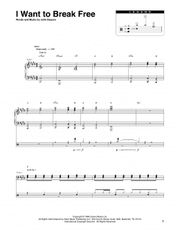 page one of I Want To Break Free (Transcribed Score)