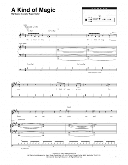 page one of A Kind Of Magic (Transcribed Score)