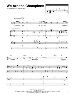page one of We Are The Champions (Transcribed Score)
