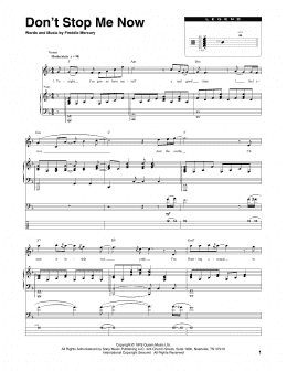 page one of Don't Stop Me Now (Transcribed Score)