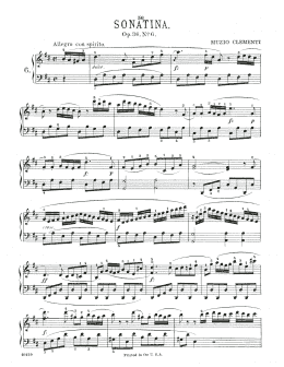 page one of Sonatina In D Major, Op. 36, No. 6 (Piano Solo)