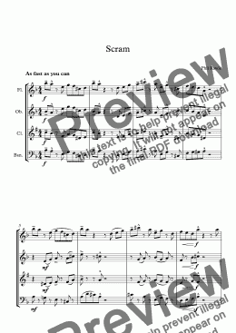 page one of Scram - Wind Quartet