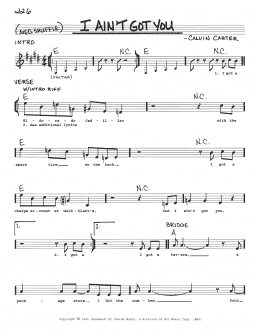 page one of I Ain't Got You (Real Book – Melody, Lyrics & Chords)