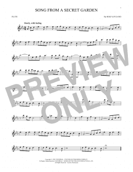 page one of Song From A Secret Garden (Flute Solo)