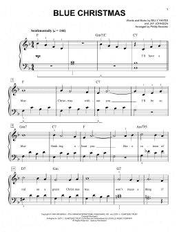 page one of Blue Christmas (arr. Phillip Keveren) (Easy Piano)