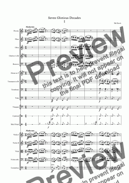 page one of Seven Glorious Decades  - Orchestral Suite