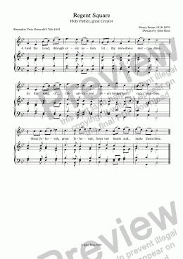 page one of Regent Square (Holy Father, great Creator) - descant