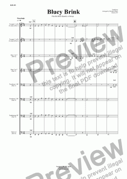 page one of Bluey Brink - Flexible Brass Quartet or Group