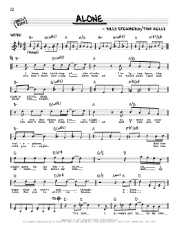 page one of Alone (Real Book – Melody, Lyrics & Chords)