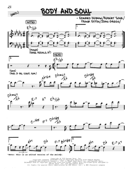 page one of Body And Soul (Real Book – Melody & Chords)