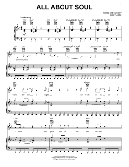 page one of All About Soul (Piano, Vocal & Guitar Chords (Right-Hand Melody))