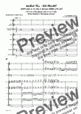 page one of Rossini - "WILHELM TELL - DUO BRILLIANT" for Flute, Oboe & String orchestra