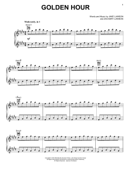 page one of Golden Hour (Piano, Vocal & Guitar Chords (Right-Hand Melody))