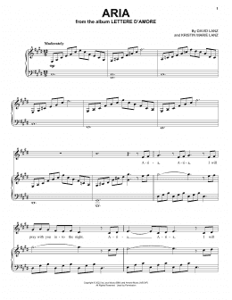 page one of Aria (Piano & Vocal)