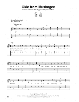 page one of Okie From Muskogee (Easy Guitar Tab)