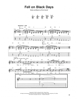 page one of Fell On Black Days (Guitar Tab)