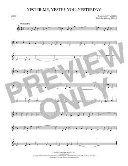 page one of Yester-Me, Yester-You, Yesterday (French Horn Solo)